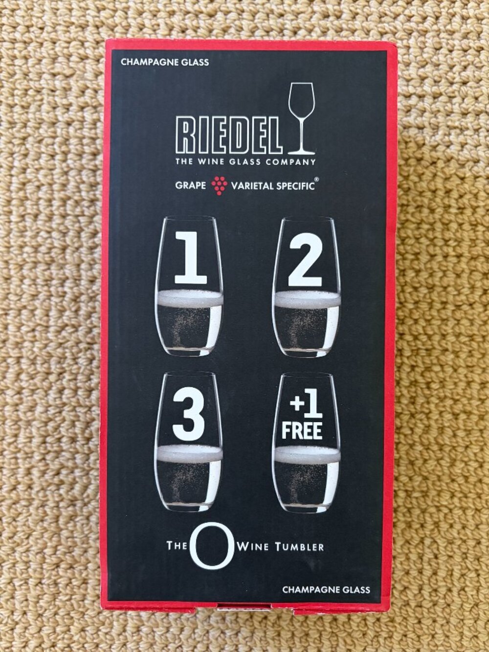 Riedel 'O' Stemless Champagne Flutes (12) NWT